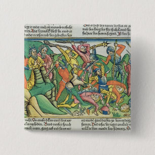 Exodus 17 8-15 Aaron and Hur support Moses' hands 15 Cm Square Badge