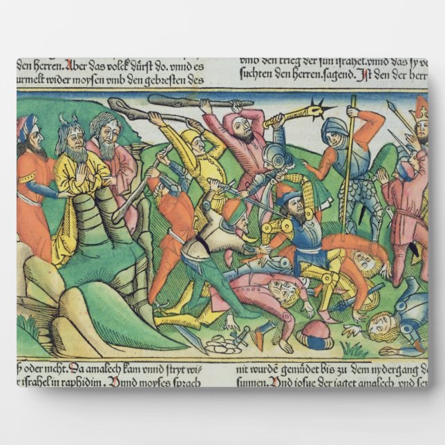 Exodus 17 8-15 Aaron and Hur support Moses' hands Plaque (Front)