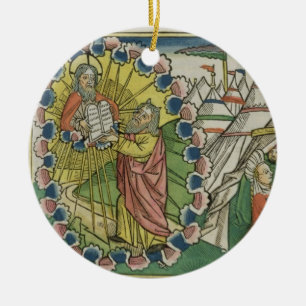 Exodus 20 1-5 Moses receiving the Ten Commandments Ceramic Tree Decoration
