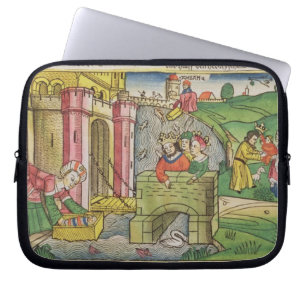 Exodus 2 1-6 Moses being floated down the Nile and Laptop Sleeve