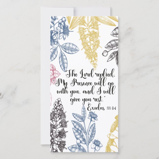 Exodus 33:14, Bible Verse Bookmark (Front)