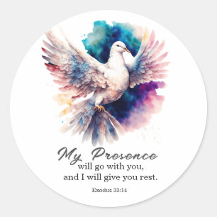 Exodus 33:14 My Presence will go with you Bible Classic Round Sticker