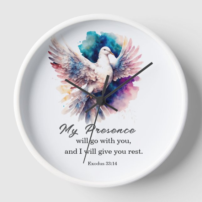 Exodus 33:14 My Presence will go with you Bible Clock (Front)