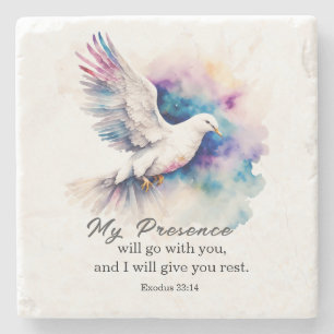 Exodus 33:14 My Presence will go with you Bible Stone Coaster