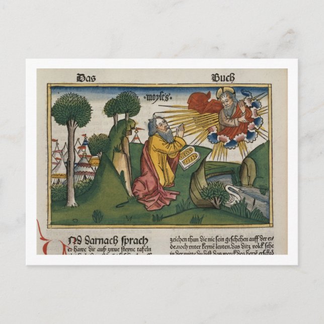 Exodus 34 1-10 Moses receives the second tablets w Postcard (Front)