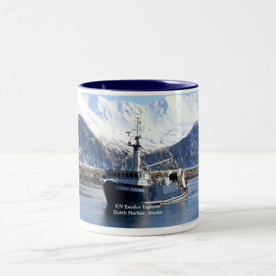 Exodus Explorer, Fishing Trawler in Dutch Harbour Two-Tone Coffee Mug