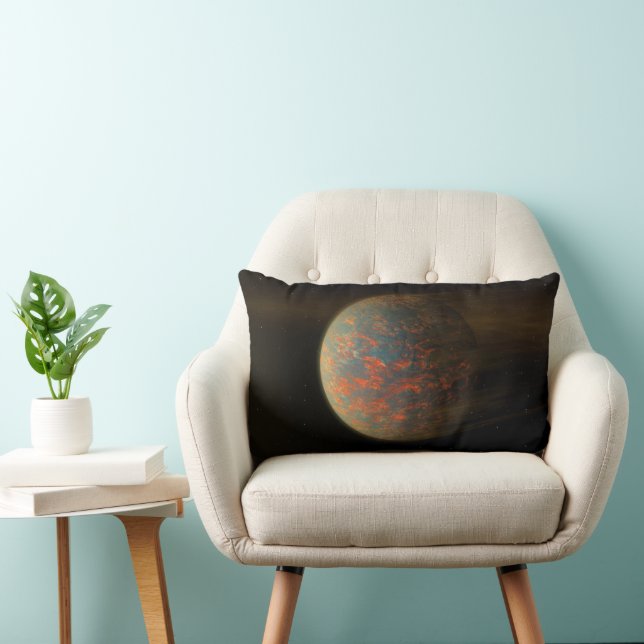 Exoplanet 55 Cancri E And Its Molten Surface Lumbar Cushion (Chair)