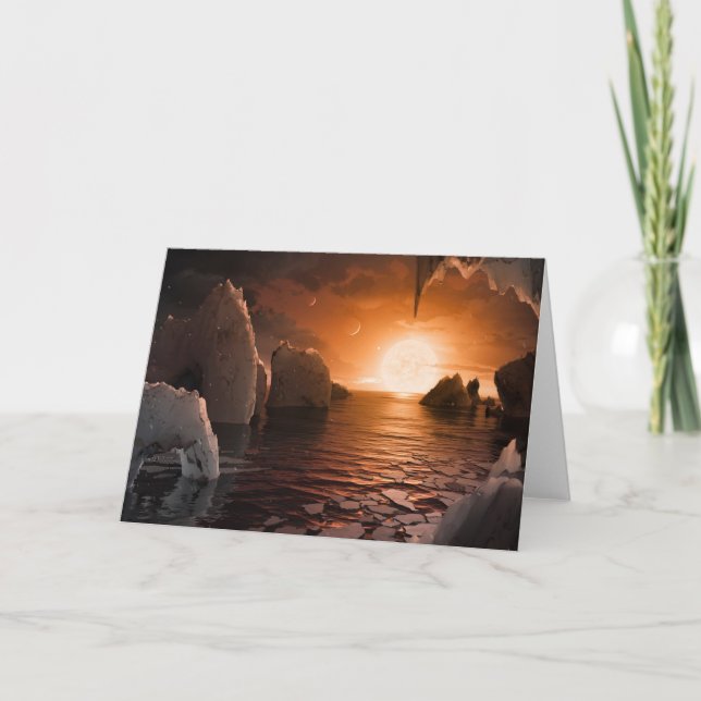 Exoplanet Trappist-1f From Its Icy Night Side. Card (Front)