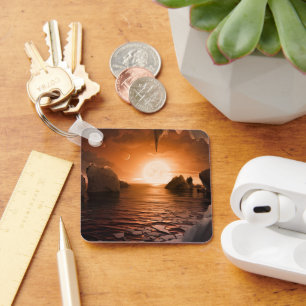 Exoplanet Trappist-1f From Its Icy Night Side. Key Ring