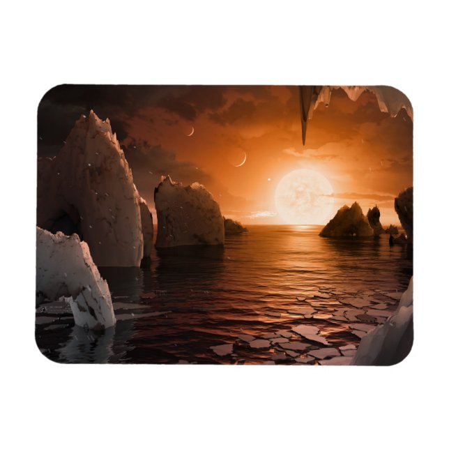 Exoplanet Trappist-1f From Its Icy Night Side. Magnet (Horizontal)