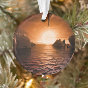Exoplanet Trappist-1f From Its Icy Night Side. Ornament