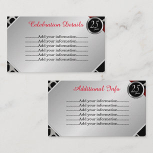 Exotic 25th Silver Wedding Anniversary 2 Enclosure Card