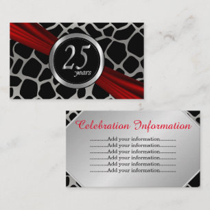Exotic 25th Silver Wedding Anniversary Enclosure Card