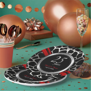 Exotic 25th Silver Wedding Anniversary  Paper Plate