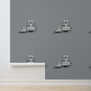 Exotic Abode Grey Wallpaper