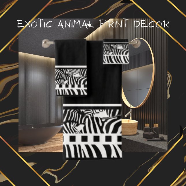 Exotic Animal Black and White Zebra Print Towel (Creator Uploaded)