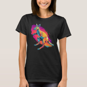Exotic Animal Kangaroo Watercolor Painting T-Shirt