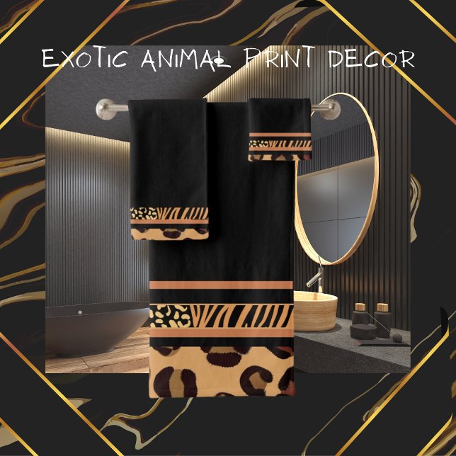 Exotic Animal Leopard Animal Print Bath Towel Set (Creator Uploaded)