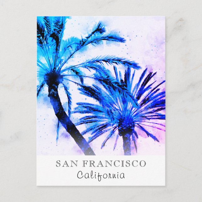 *~* Exotic AP25 Personalise Travel Abstract Palm Postcard (Front)