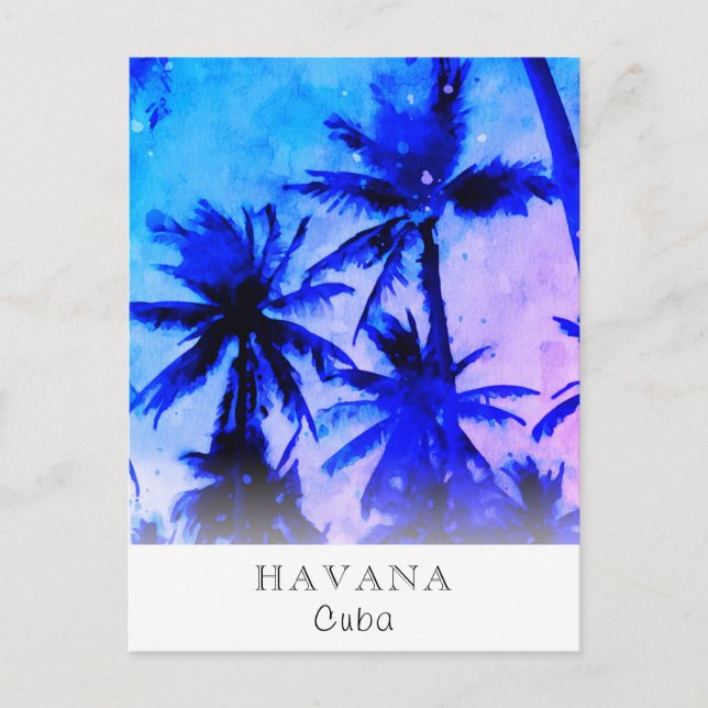 *~* Exotic AP25 Personalise Travel *  Palm Leaves Postcard (Front)