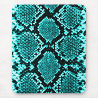 Exotic Aqua Diamond Rattlesnake Skin Animal Print Mouse Mat