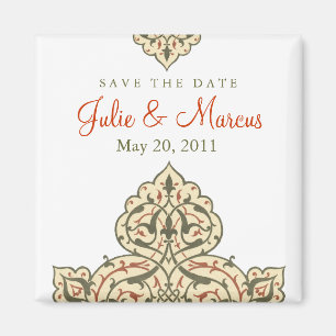 Exotic Arabic Graphic Save The Date Magnets