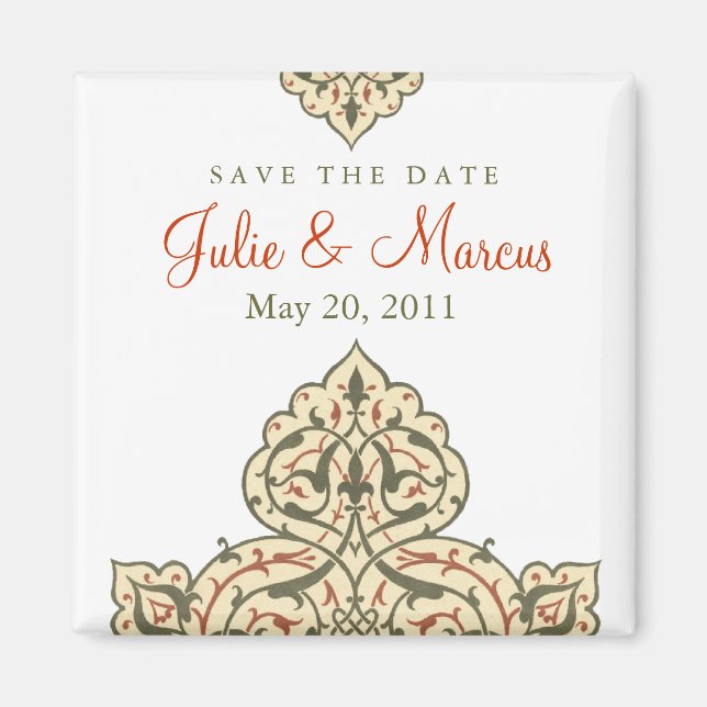 Exotic Arabic Graphic Save The Date Magnets (Front)