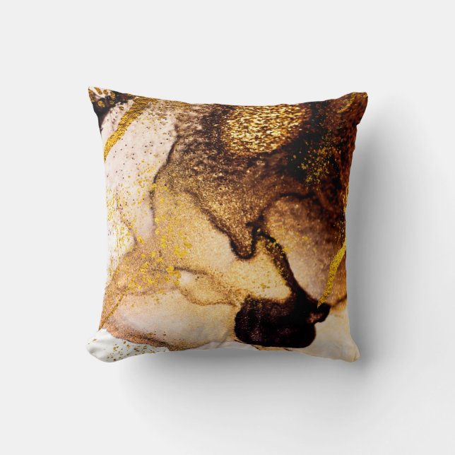 Exotic ART. Golden swirl, artistic design. Painter Cushion (Front)