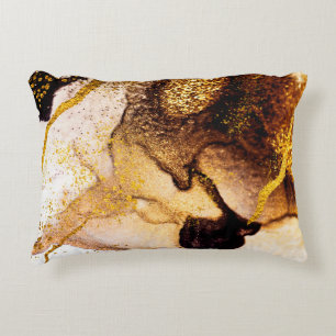 Exotic ART. Golden swirl, artistic design. Painter Decorative Cushion