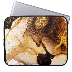 Exotic ART. Golden swirl, artistic design. Painter Laptop Sleeve