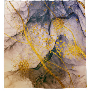 Exotic ART. Golden swirl, artistic design. Painter Shower Curtain
