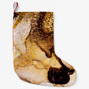 Exotic ART. Golden swirl, artistic design. Painter Small Christmas Stocking