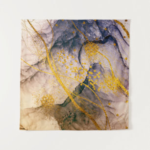 Exotic ART. Golden swirl, artistic design. Painter Tapestry