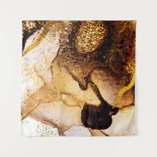 Exotic ART. Golden swirl, artistic design. Painter Tapestry