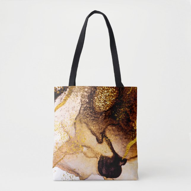 Exotic ART. Golden swirl, artistic design. Painter Tote Bag (Front)