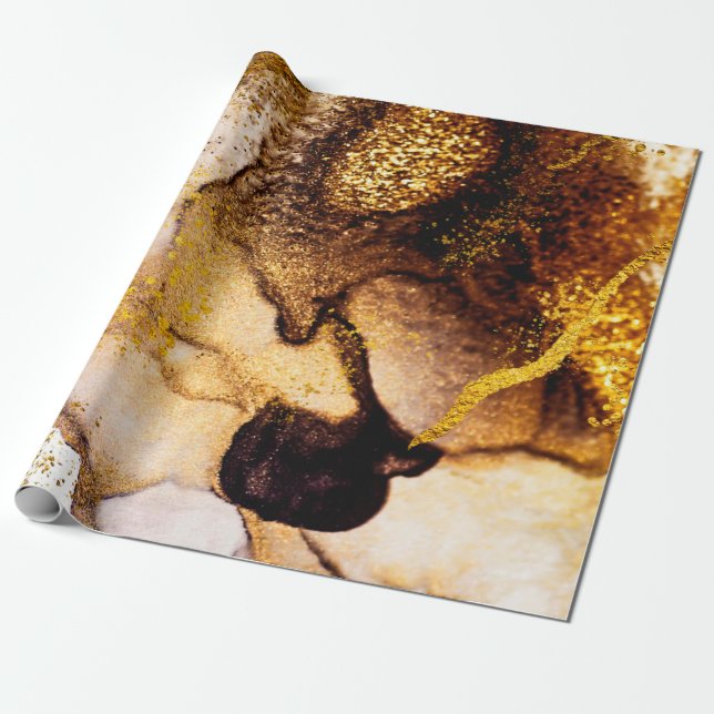 Exotic ART. Golden swirl, artistic design. Painter Wrapping Paper (Unrolled)