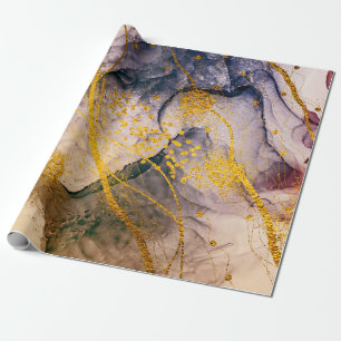 Exotic ART. Golden swirl, artistic design. Painter Wrapping Paper