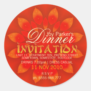Exotic Asia Dinner Invitation Sticker