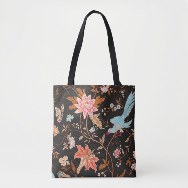 Exotic Asian Birds And Flowers Tote Bag (Front)