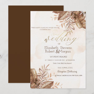 Exotic Autumn Floral Wedding Invitation