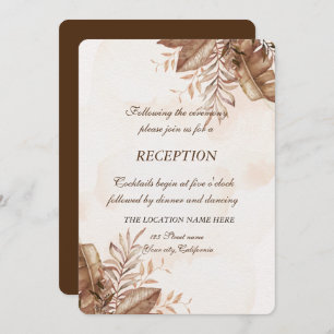 Exotic Autumn Floral Wedding Reception  Invitation