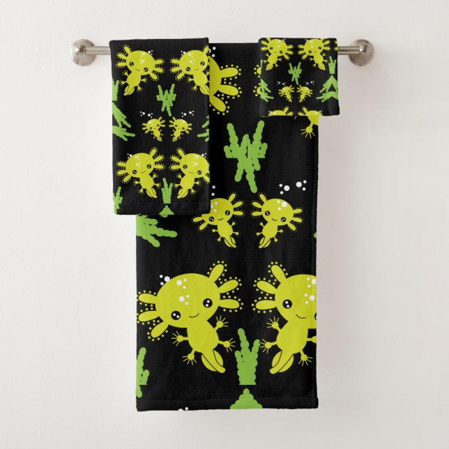 Exotic Axototl Salamander Bath Towel Set (Insitu)