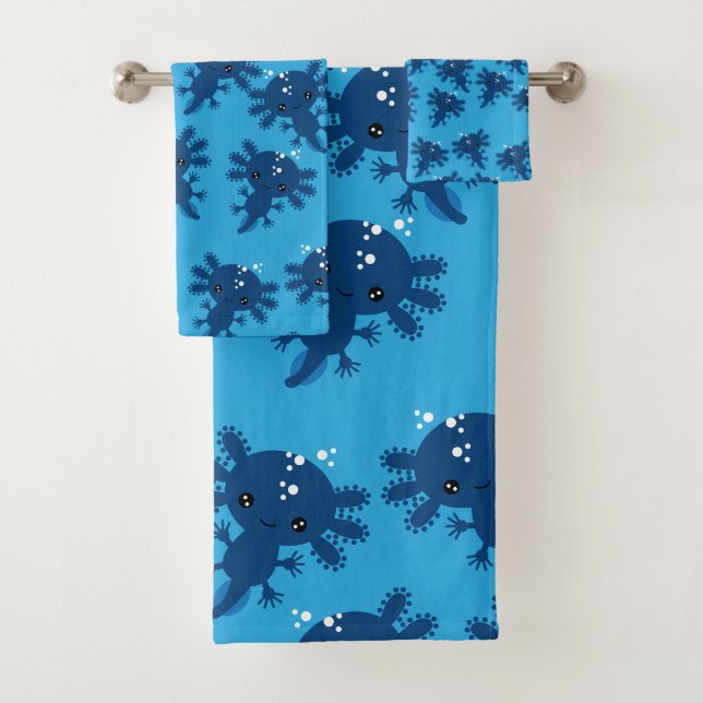 Exotic Axototl Salamander Bath Towel Set (Insitu)