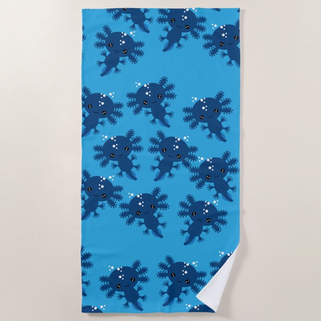 Exotic Axototl Salamander Beach Towel (Front)