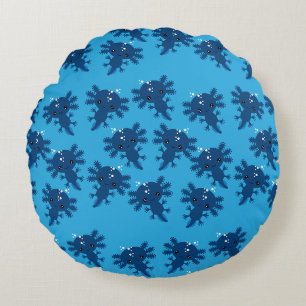 Exotic Axototl Salamander Round Cushion