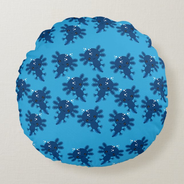 Exotic Axototl Salamander Round Cushion (Front)
