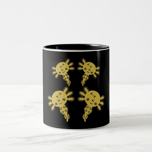 Exotic Axototl Salamander Two-Tone Coffee Mug (Center)