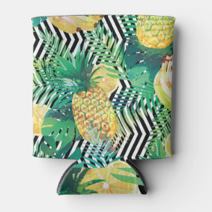 Exotic Bananas Lemons Tropical Seamless Can Cooler