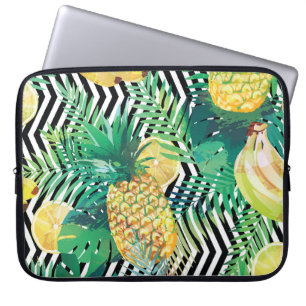 Exotic Bananas Lemons Tropical Seamless Laptop Sleeve