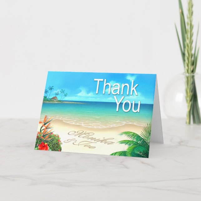 Exotic Beach 7"x5" Thank You Card (Front)